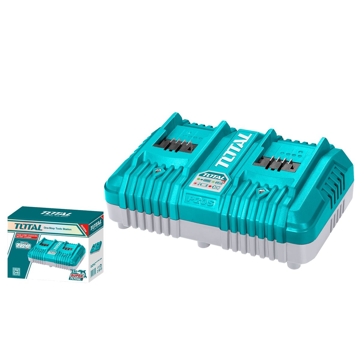 TOTAL TOOLS - Cargador Inteligente Doble 20V 4a Total
