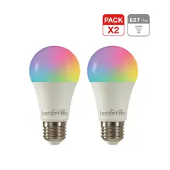 BETTERLIFE - Ampolleta Inteligente LED RGB Wifi 18W E27 2 Unidades