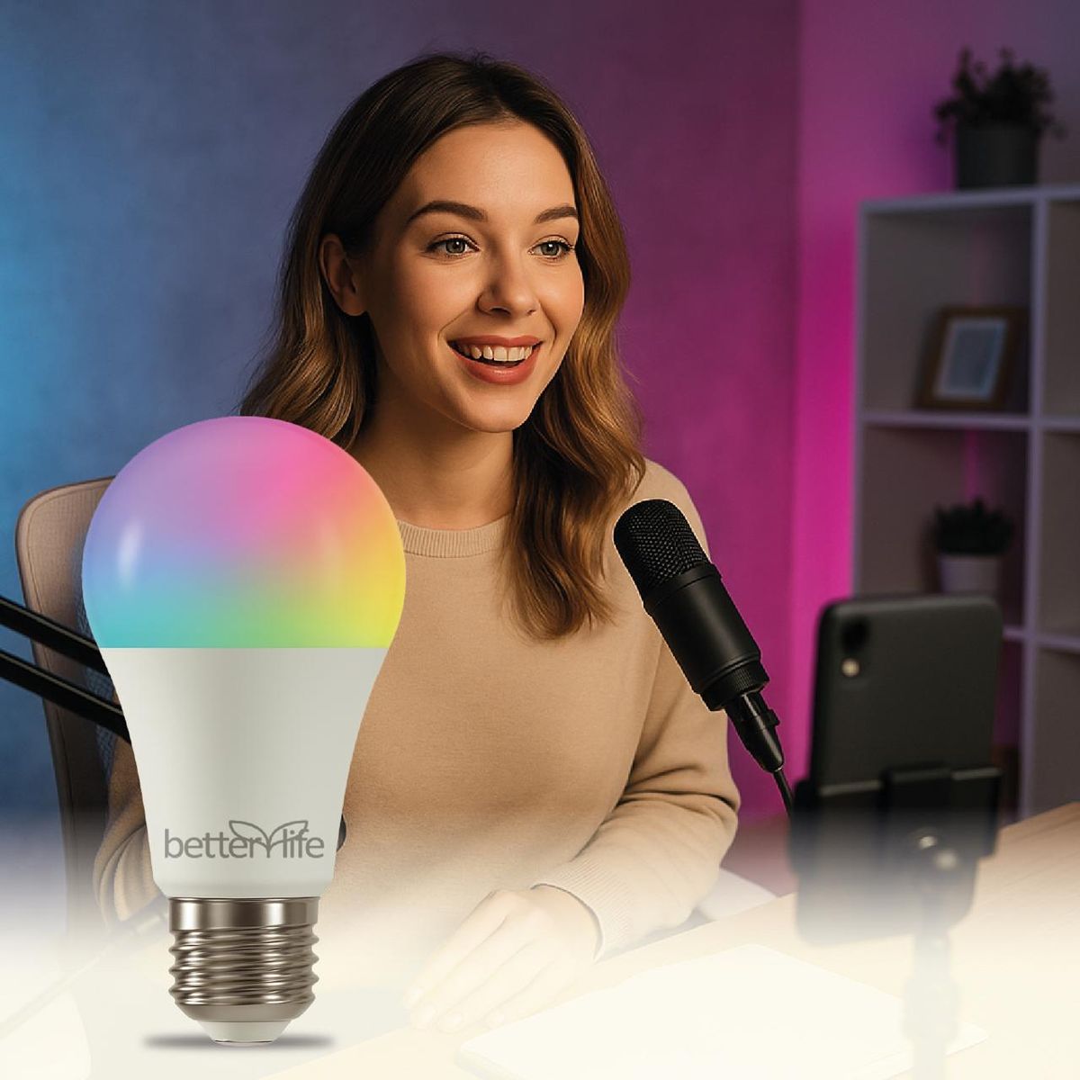 BETTERLIFE - Ampolleta Inteligente LED RGB Wifi 18W E27 2 Unidades