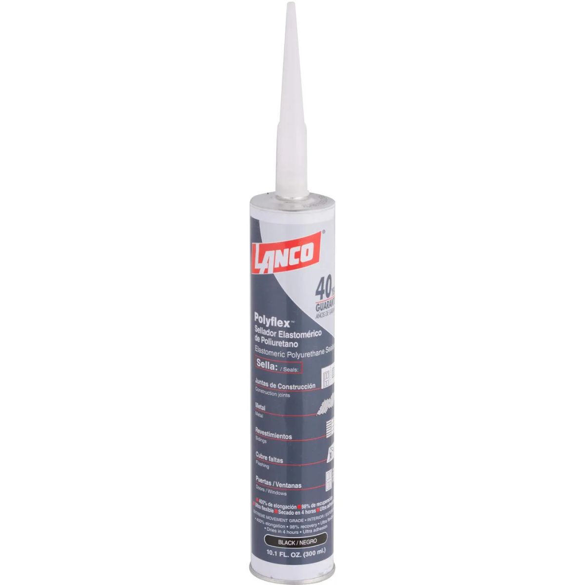 LANCO - Sellador de Poliuretano Polyflex Negro 300ml
