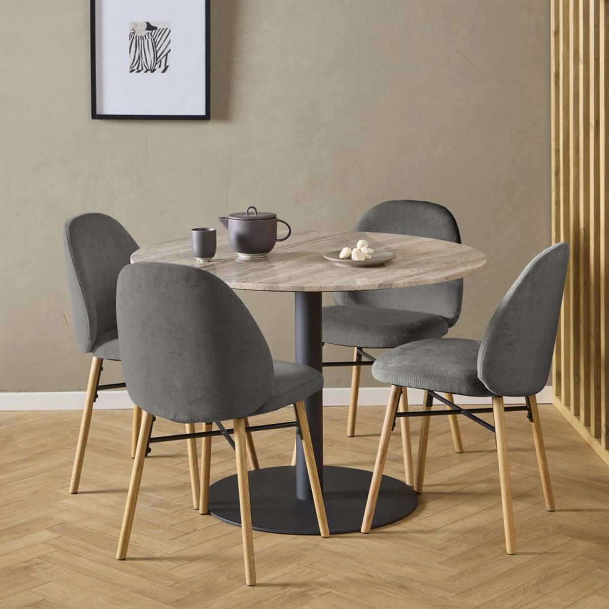 FORM DESIGN - Pack 2 Silla Tapiz Remy Gris Oscuro Form