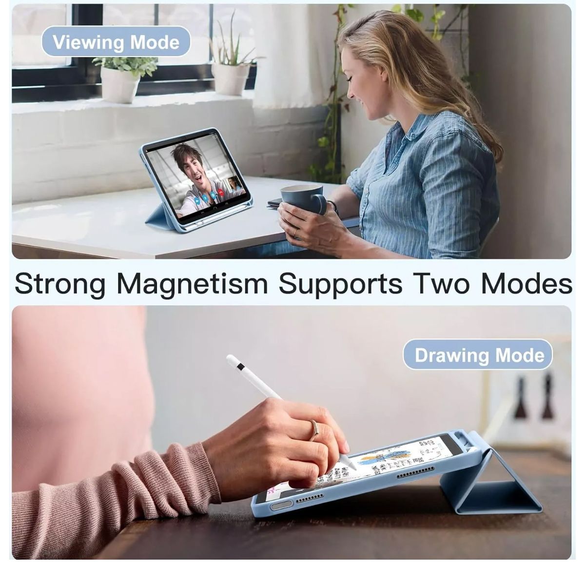 JOIGO - Funda Smart Cover Para iPad A16 2025 11th Generación Fucsia