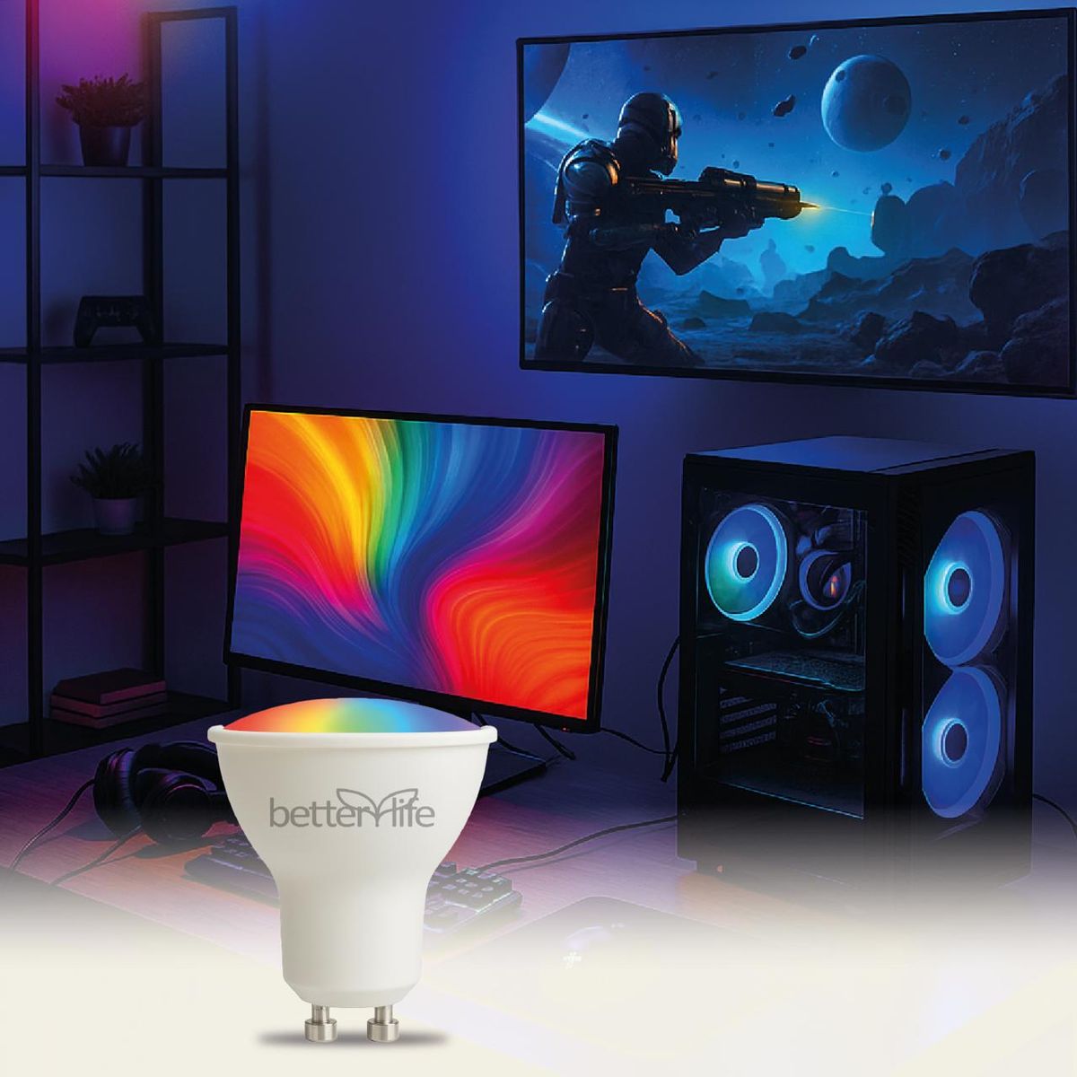 Ampolleta Inteligente LED RGB Wifi 5W GU10 4 unidades, marca BETTERLIFE - Foto 2