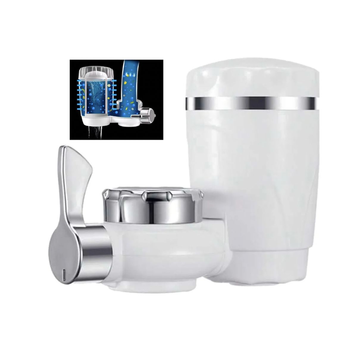 GENERICO - Filtro Purificador Agua Carbon Activado Ceramica 7 Niveles Color Blanco