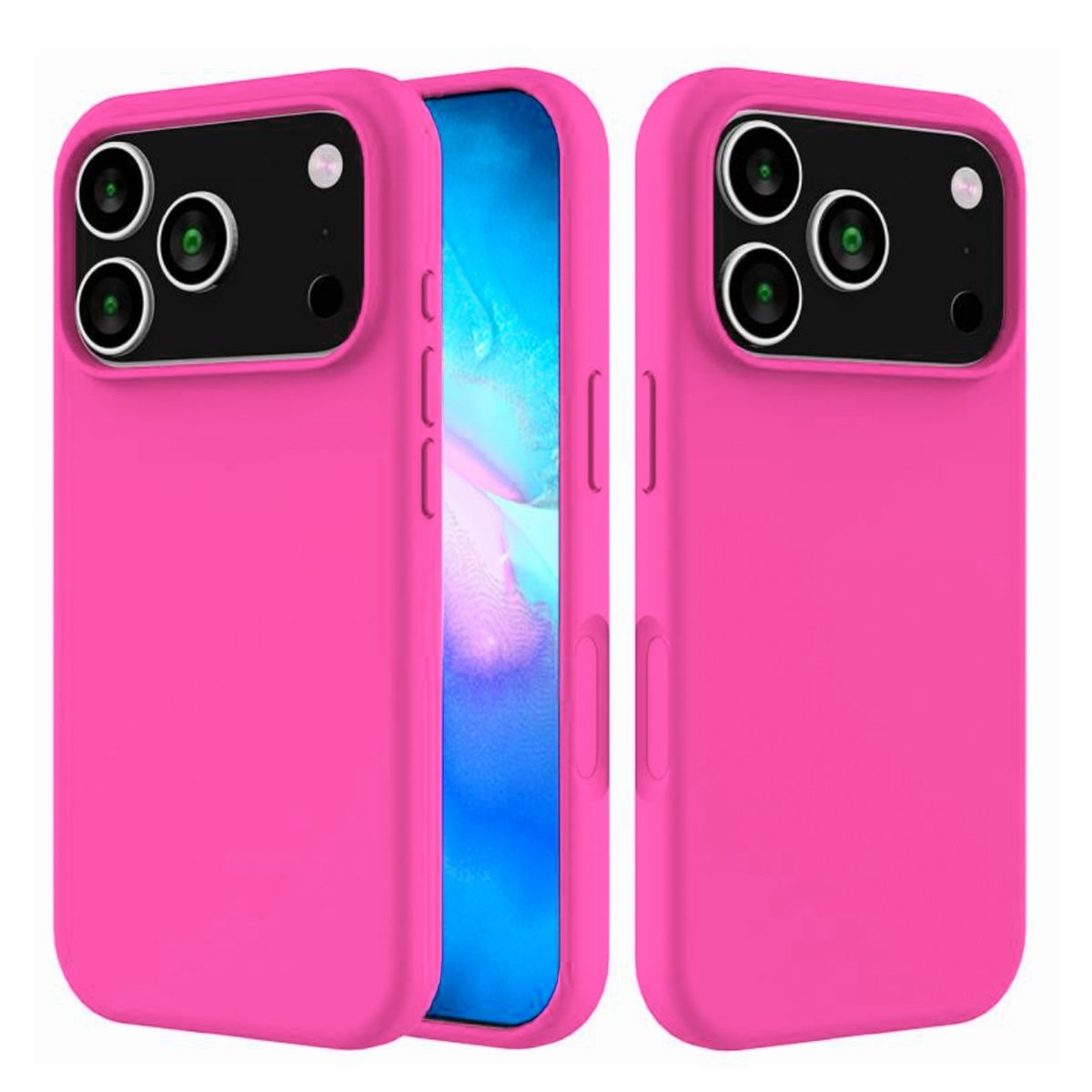 JOIGO - Carcasa Goma Lamina Vidrio Para iPhone 17 Pro Fucsia