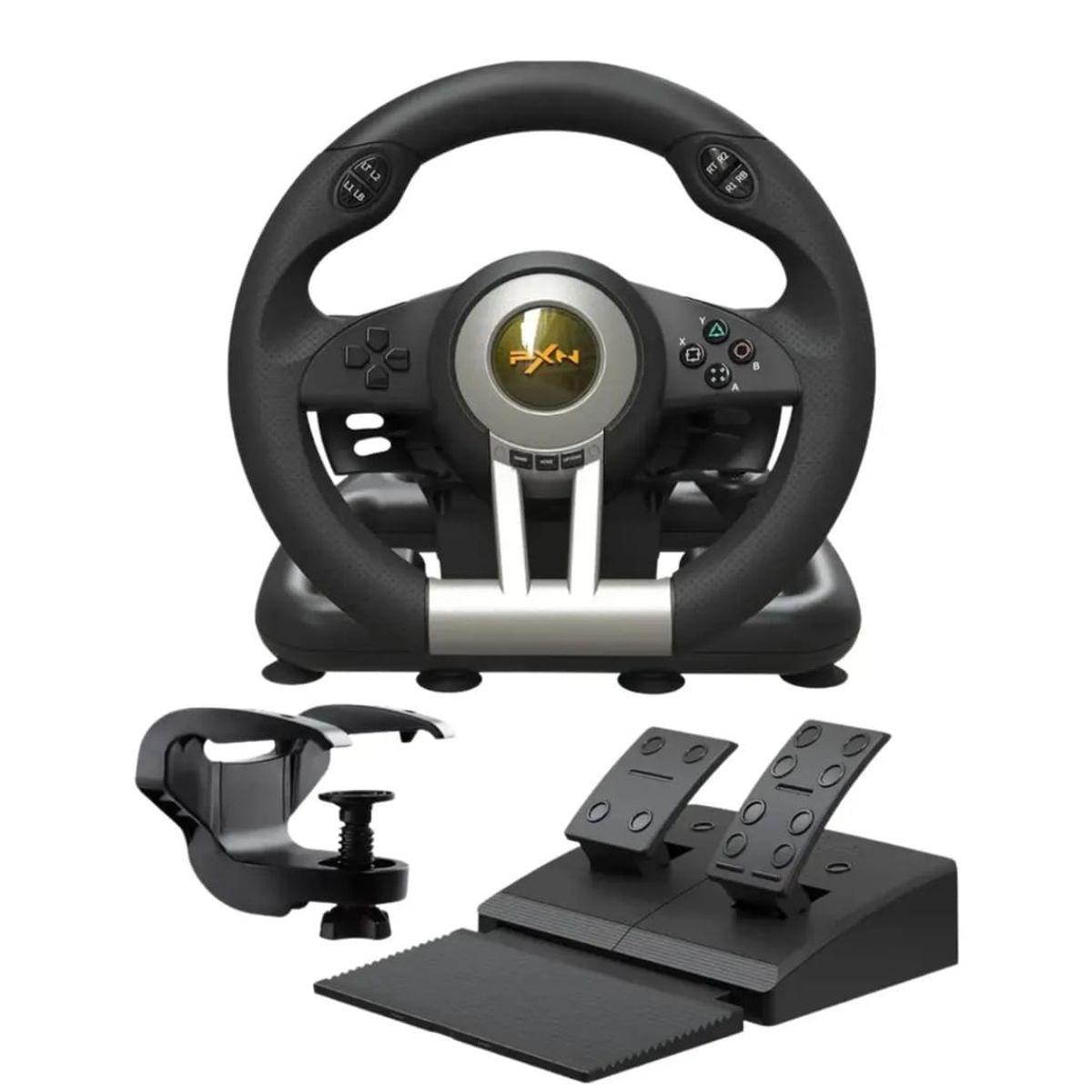 GENERICO - VOLANTE GAMING SIMULADOR CON PEDALES