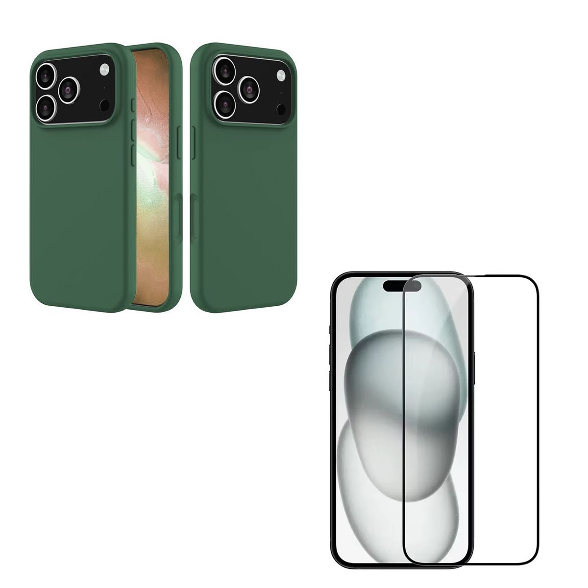 JOIGO - Carcasa Goma Lamina Vidrio Para iPhone 17 Pro Verde