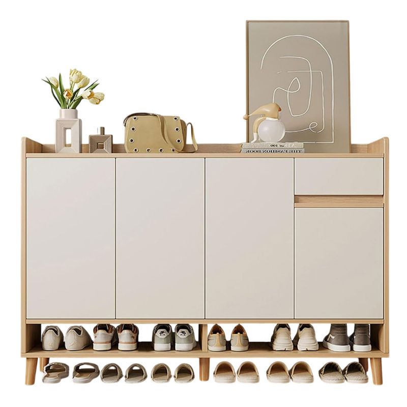 MUNDO ONLINE - Zapatero Bicolor Elegance 4 Puertas Organizador Estante 122 CM