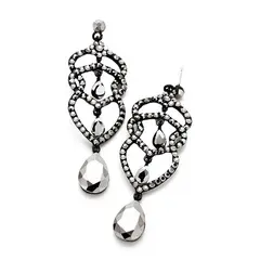 VANE COLLECTION - Aros mujer pegado colgantes gris hematita facetados