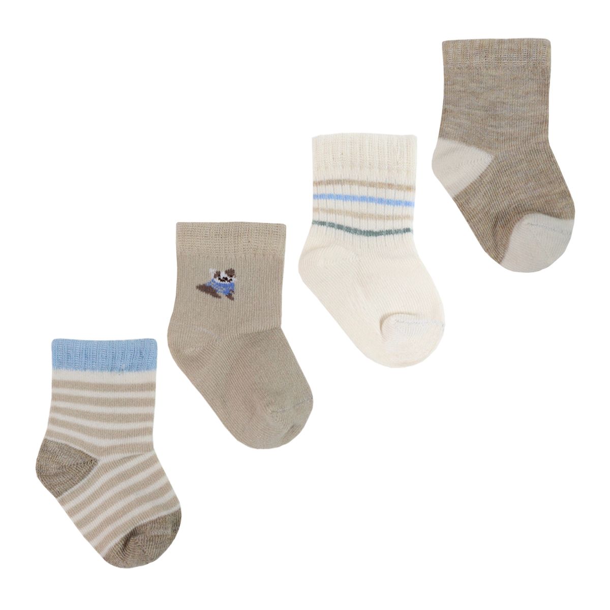 MONARCH - 4 Pares Calcetín Bamboo Recién Nacido Perrito Monarch