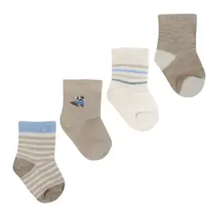 MONARCH - 4 Pares Calcetín Bamboo Recién Nacido Perrito
