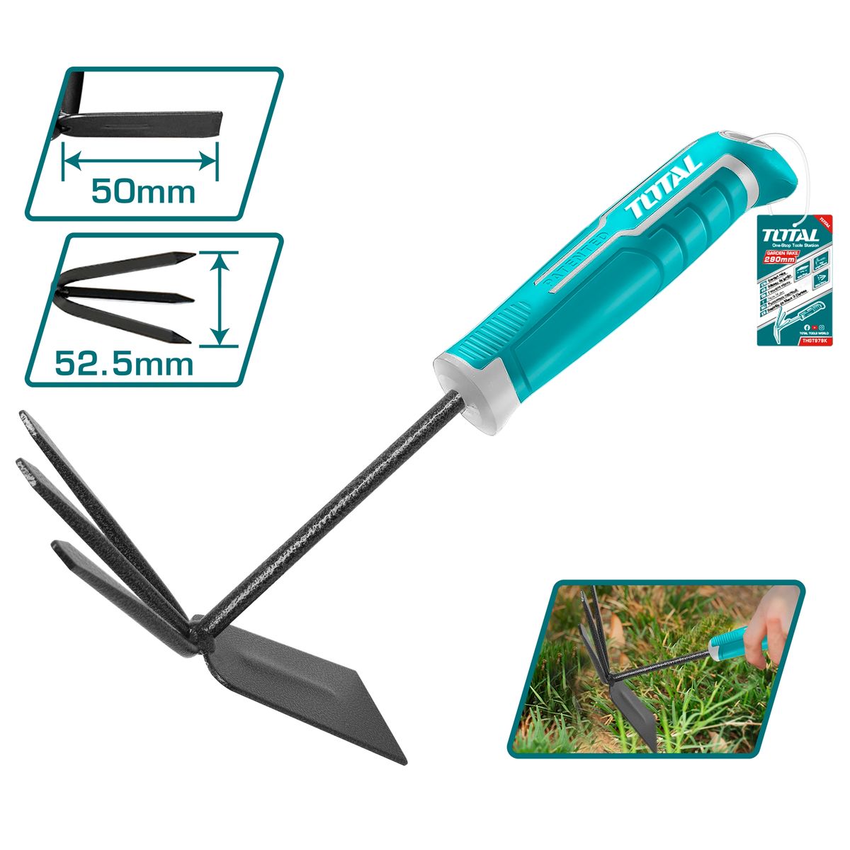 TOTAL TOOLS - Azadilla de 3 puntas Total