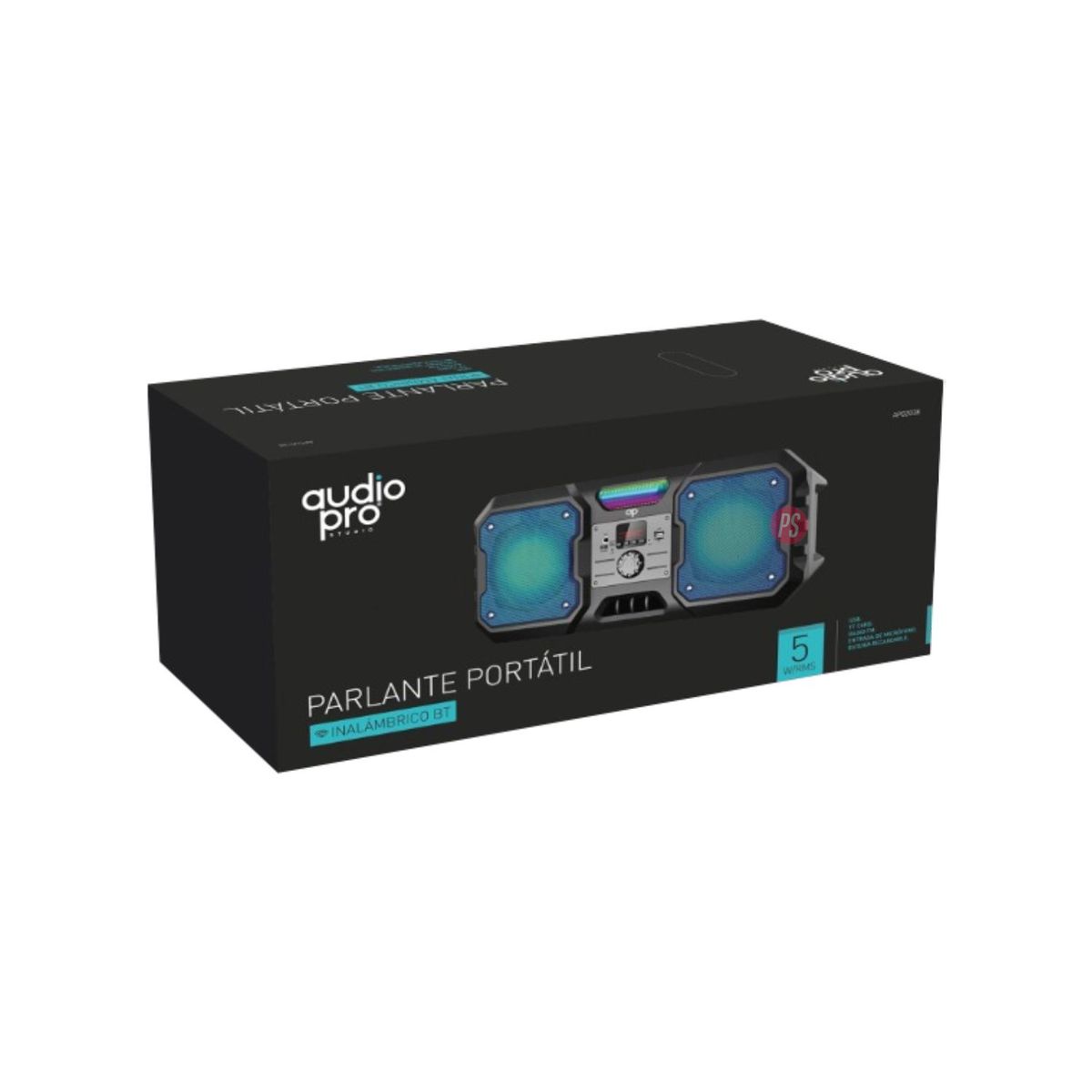 AUDIO PRO - Parlante Bluetooth Portátil Iluminación Led Colores 5w Rms - Ps