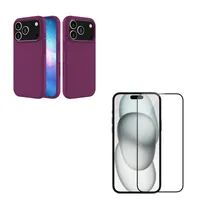 Carcasa Goma Lamina Vidrio Para iPhone 17 Pro Morado