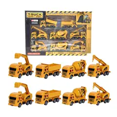 FLIPEREX - Set 8 Camiones De Construccion Juguete Para Niños Vehiculos