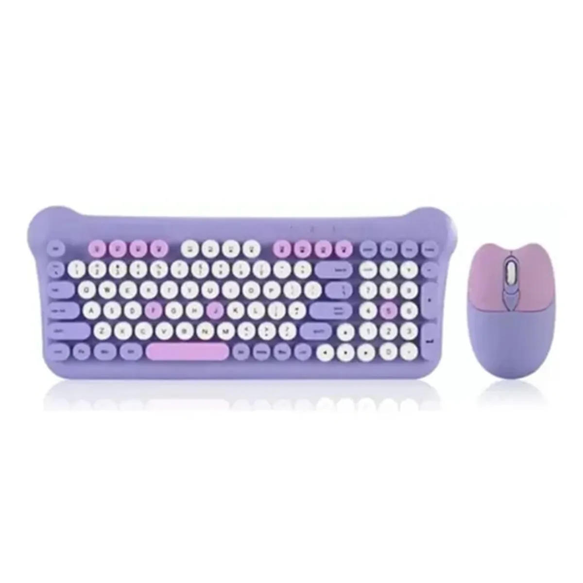 GENERICO - Kit Inalámbrico Teclado Y Mouse Aoas As-212 español Morado