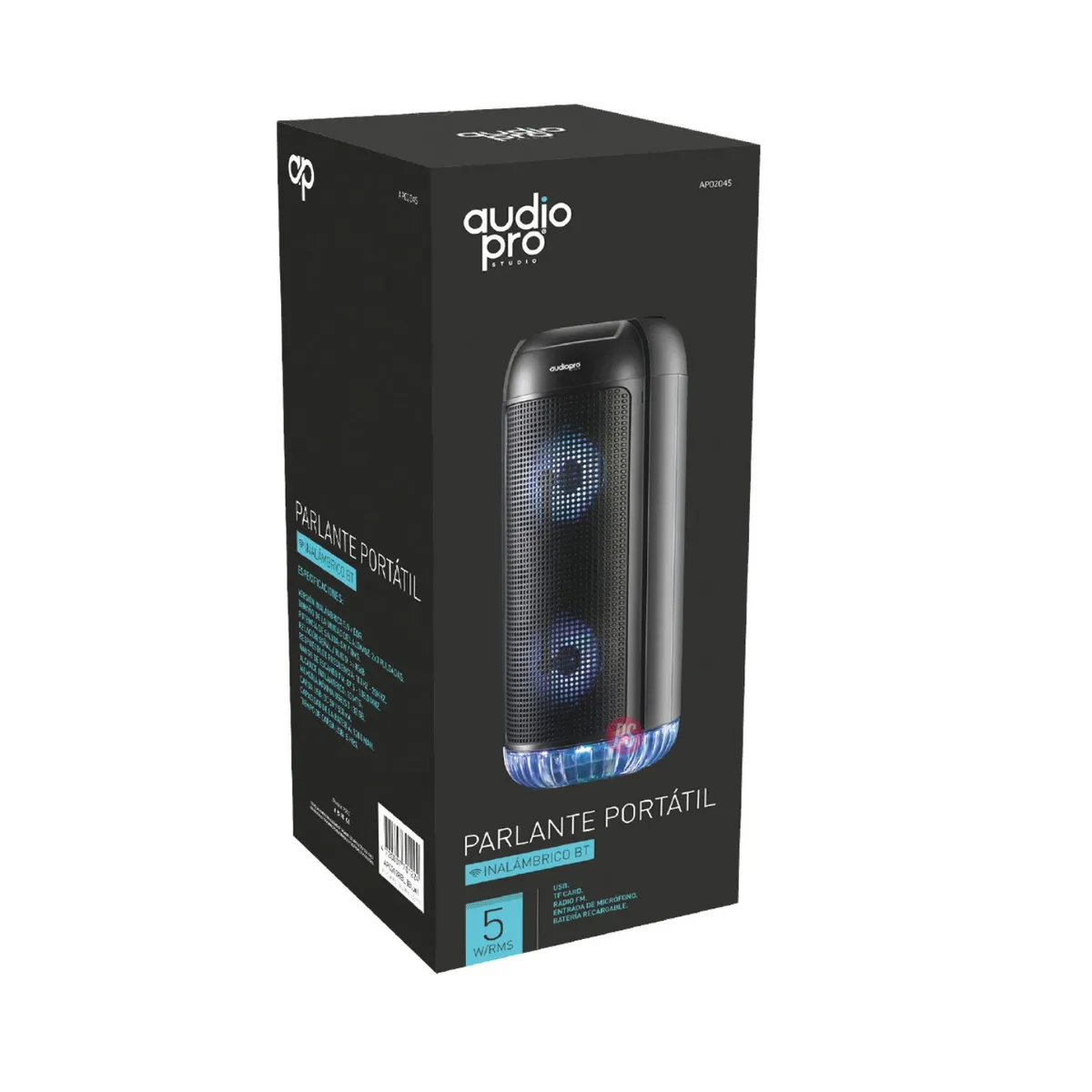 AUDIOPRO - Parlante Bluetooth Con Iluminación Led Azul 5w Rms - Ps