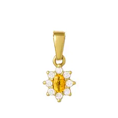 JB JOYAS BARON - Colgante Oro 18kt Clásico Floral con Circonitas