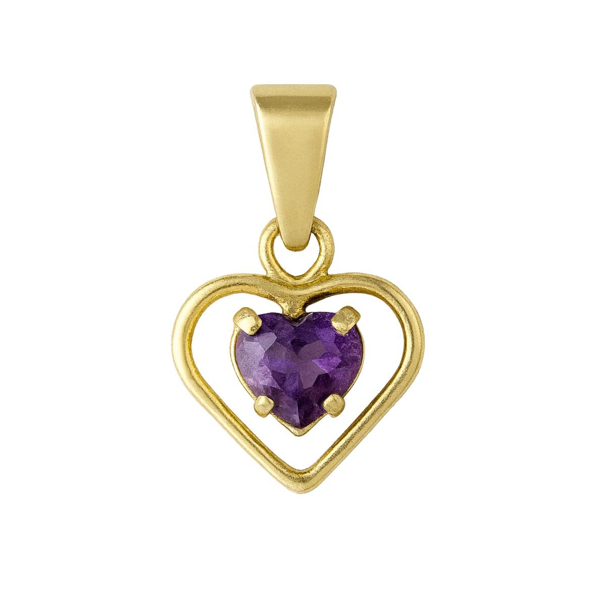JB JOYAS BARON - Colgante Oro 18kt Doble Corazón y Circonita