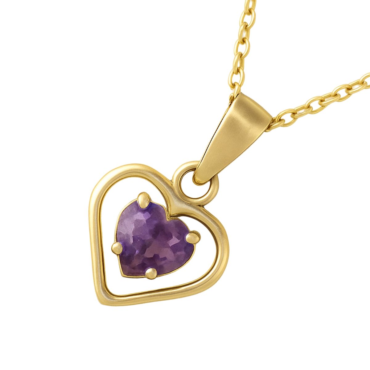 JB JOYAS BARON - Colgante Oro 18kt Doble Corazón y Circonita