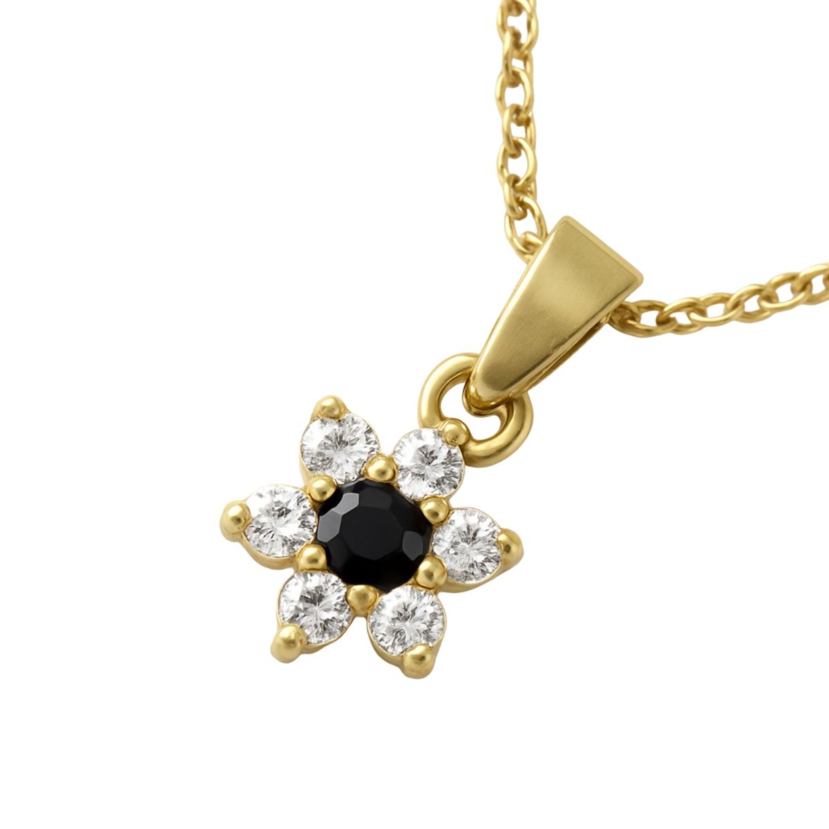 JB JOYAS BARON - Colgante Oro 18kt Flor y Circonitas