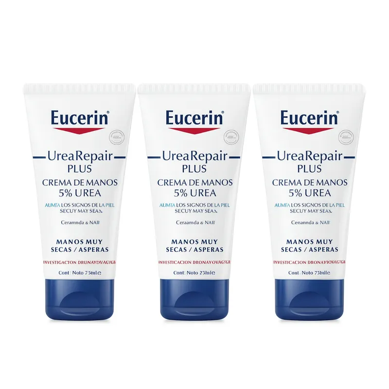EUCERIN - Pack 3 Crema De Manos Eucerin Urea Repair 75ml