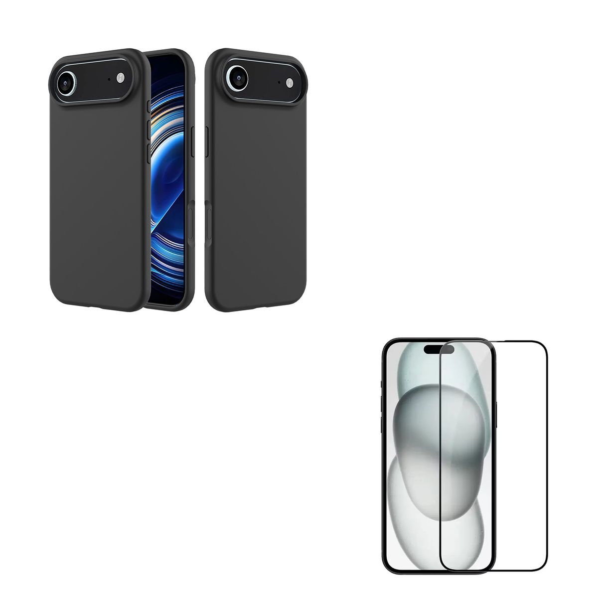 JOIGO - Carcasa Goma Lamina Vidrio Para iPhone 17 Air Negro