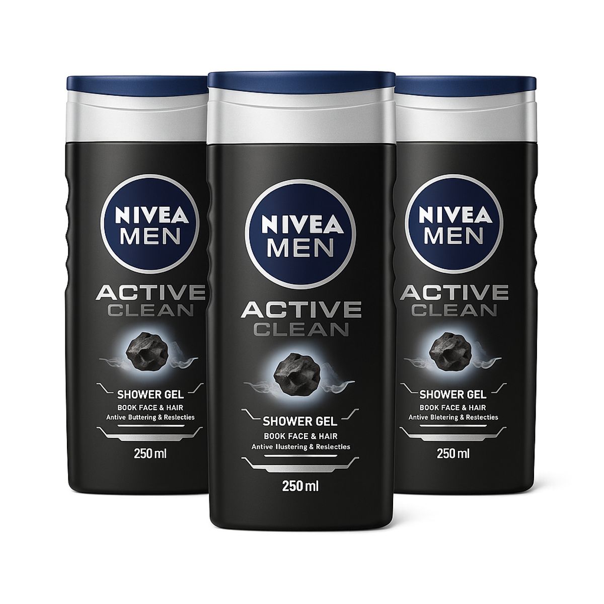 NIVEA - Pack 3 Gel De Ducha Nivea Active Clean 250ml Deep