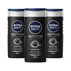NIVEA - Pack 3 Gel De Ducha Active Clean 250ml Deep