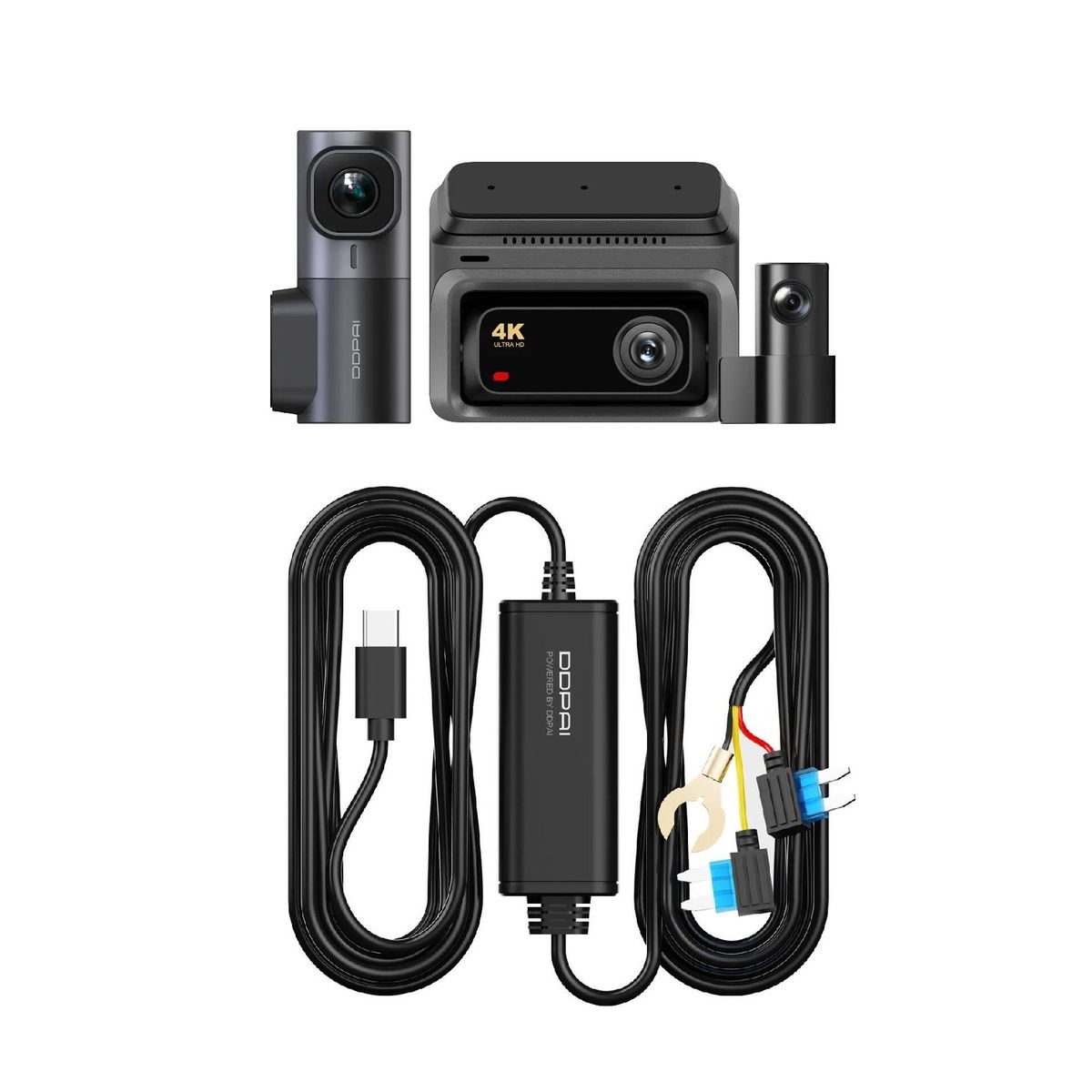 DDPAI - Dash Cam DDPAI Z60 Kit 3 Cámaras 4K 2K 1080p con Kit de Cableado