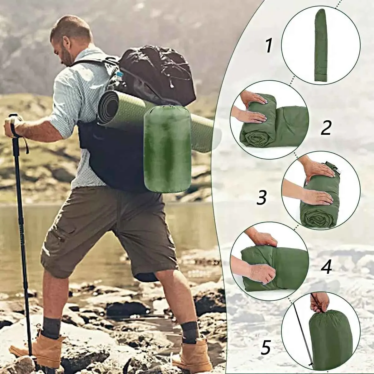 GENERICO - Saco De Dormir Camping Gorro Playa Cabaña Algodón 950g