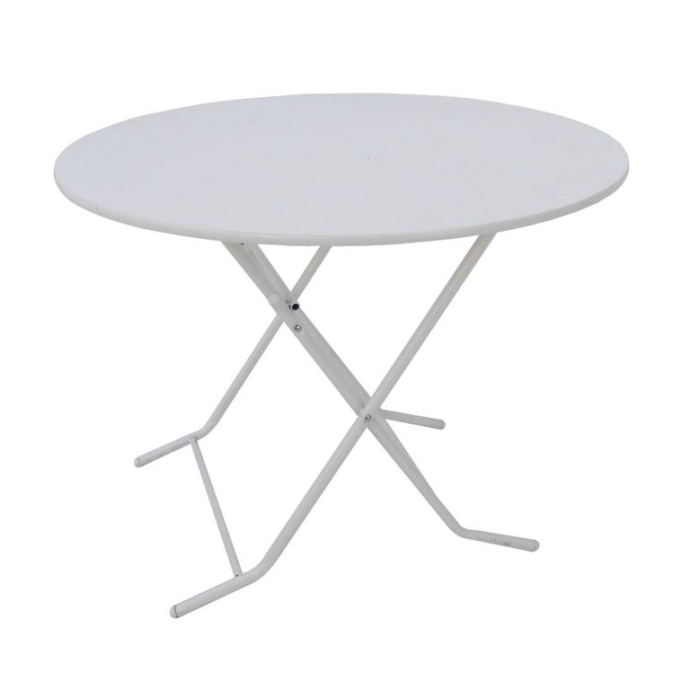 Mesa plegable redonda 1Mt Blanca comodidad y resistencia Blanco