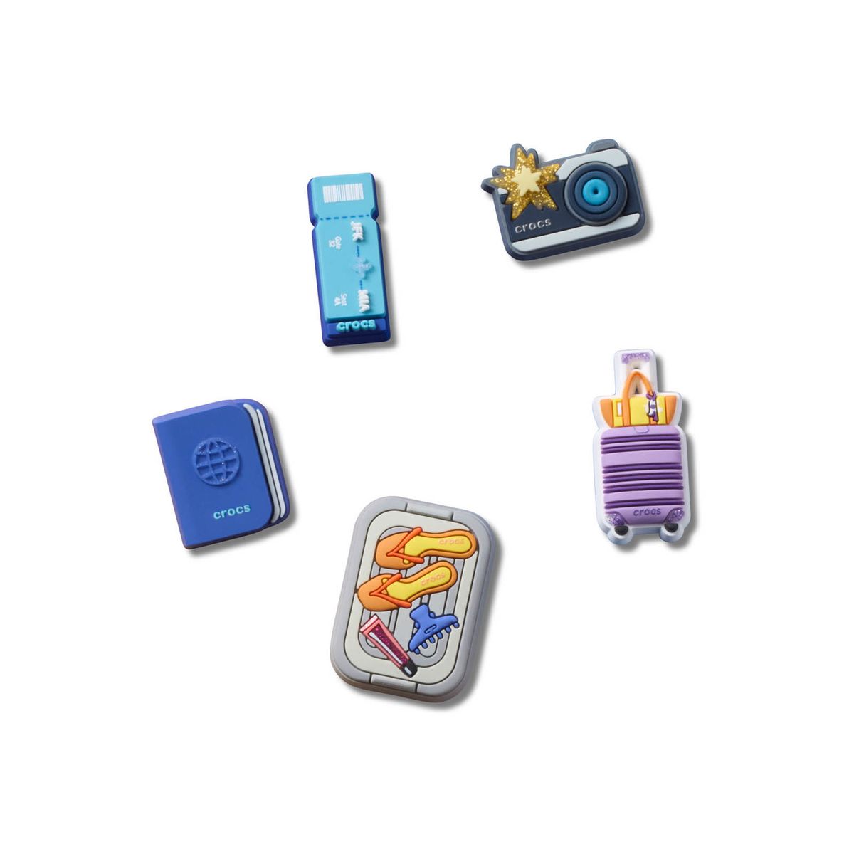 CROCS - Jibbitz Esenciales de Viaje Pack 5 Celeste CROCS