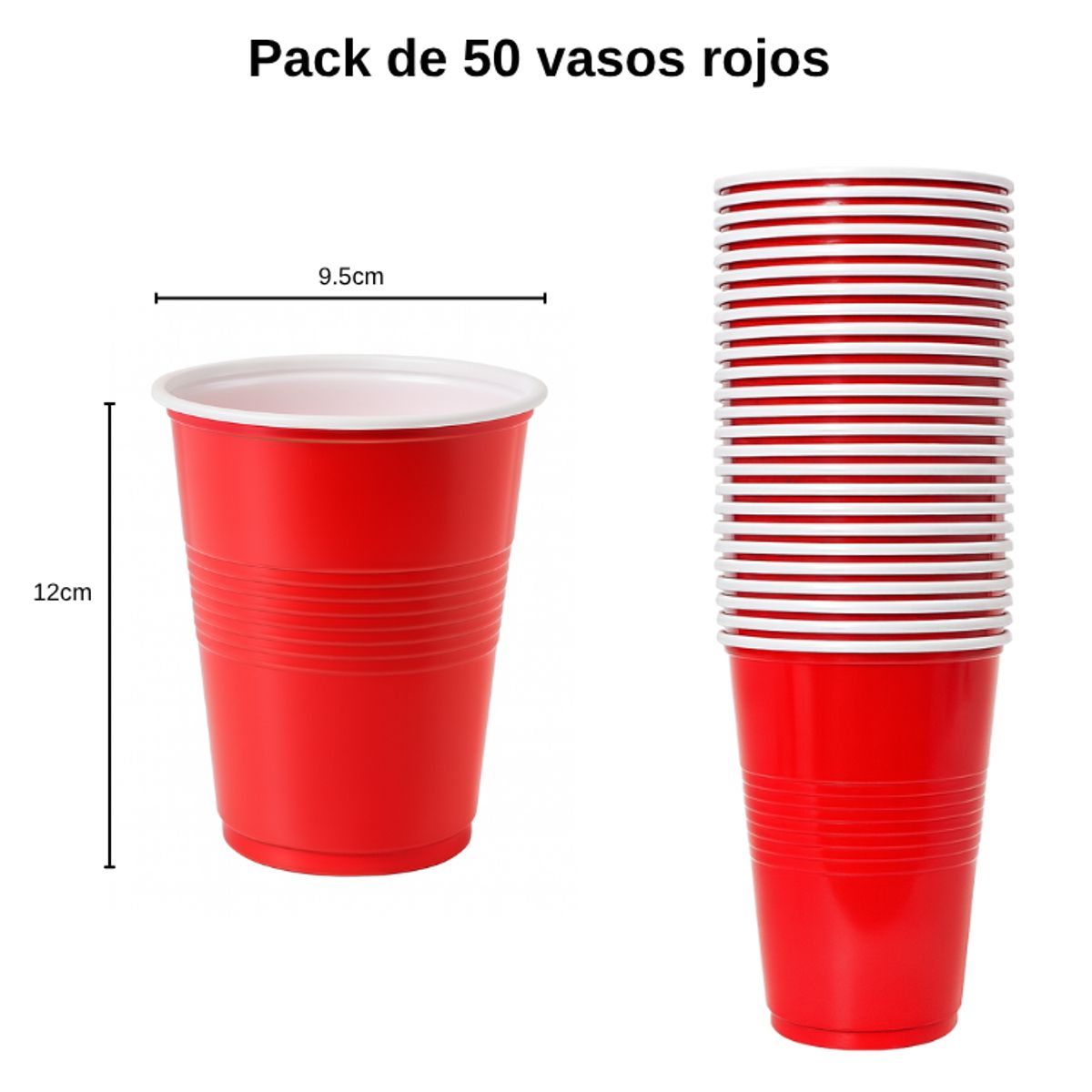 GENERICO - 50 Vasos Desechables 500ml