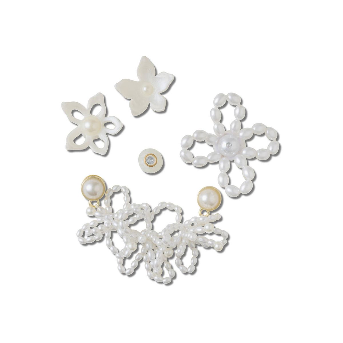 CROCS - Jibbitz Perlas Blancas Pack 5 Plateado CROCS