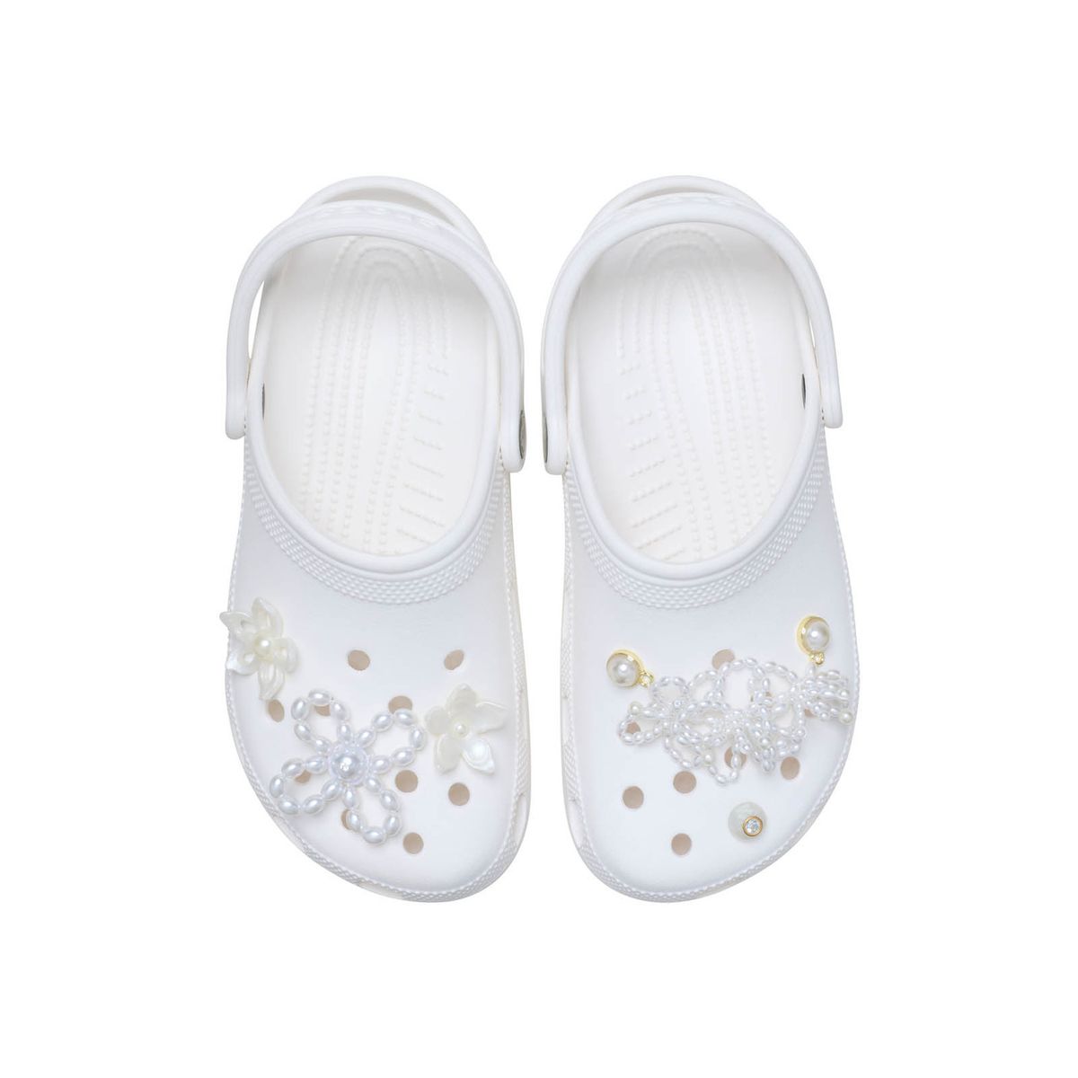 CROCS - Jibbitz Perlas Blancas Pack 5 Plateado CROCS