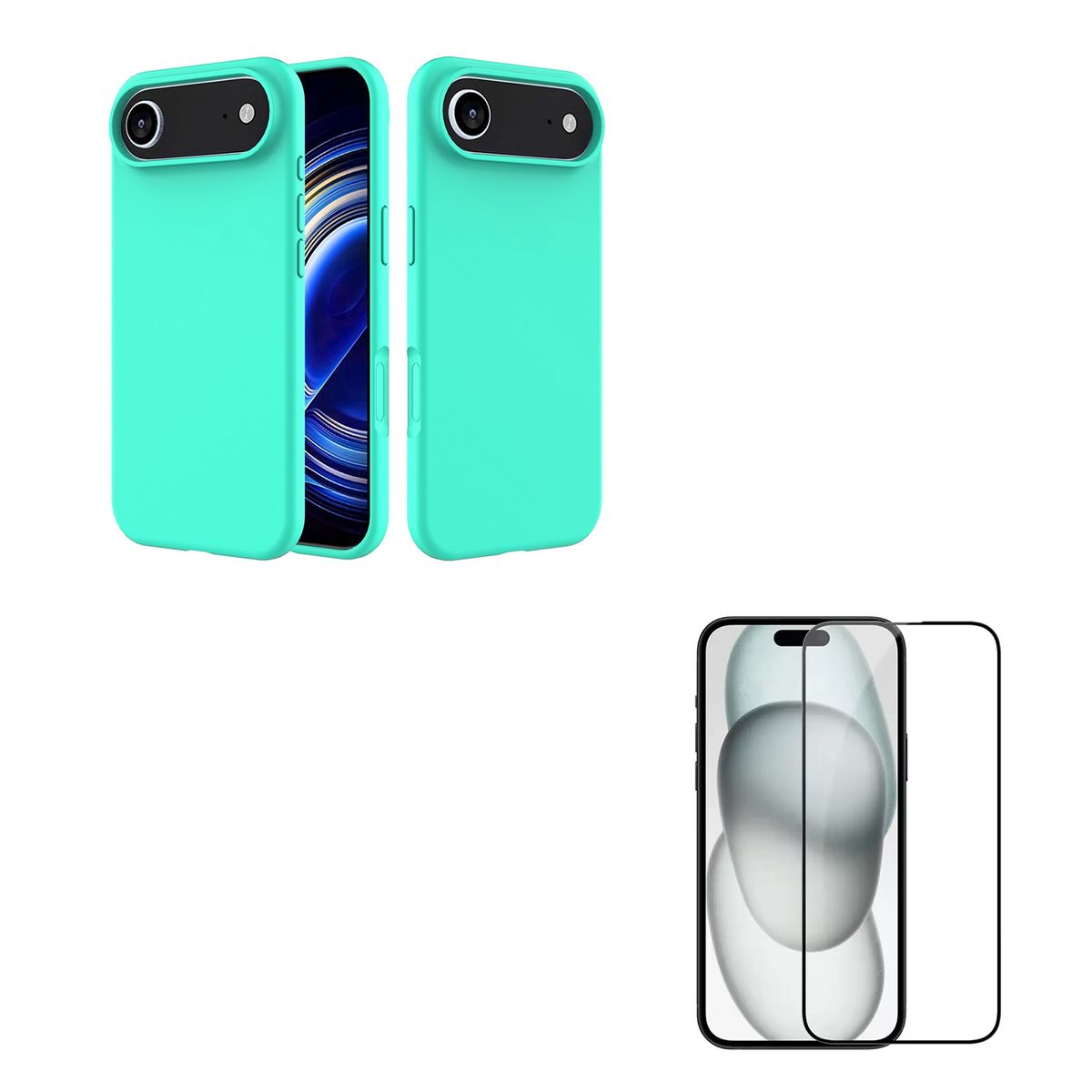 JOIGO - Carcasa Goma Lamina Vidrio Para iPhone 17 Air Turquesa
