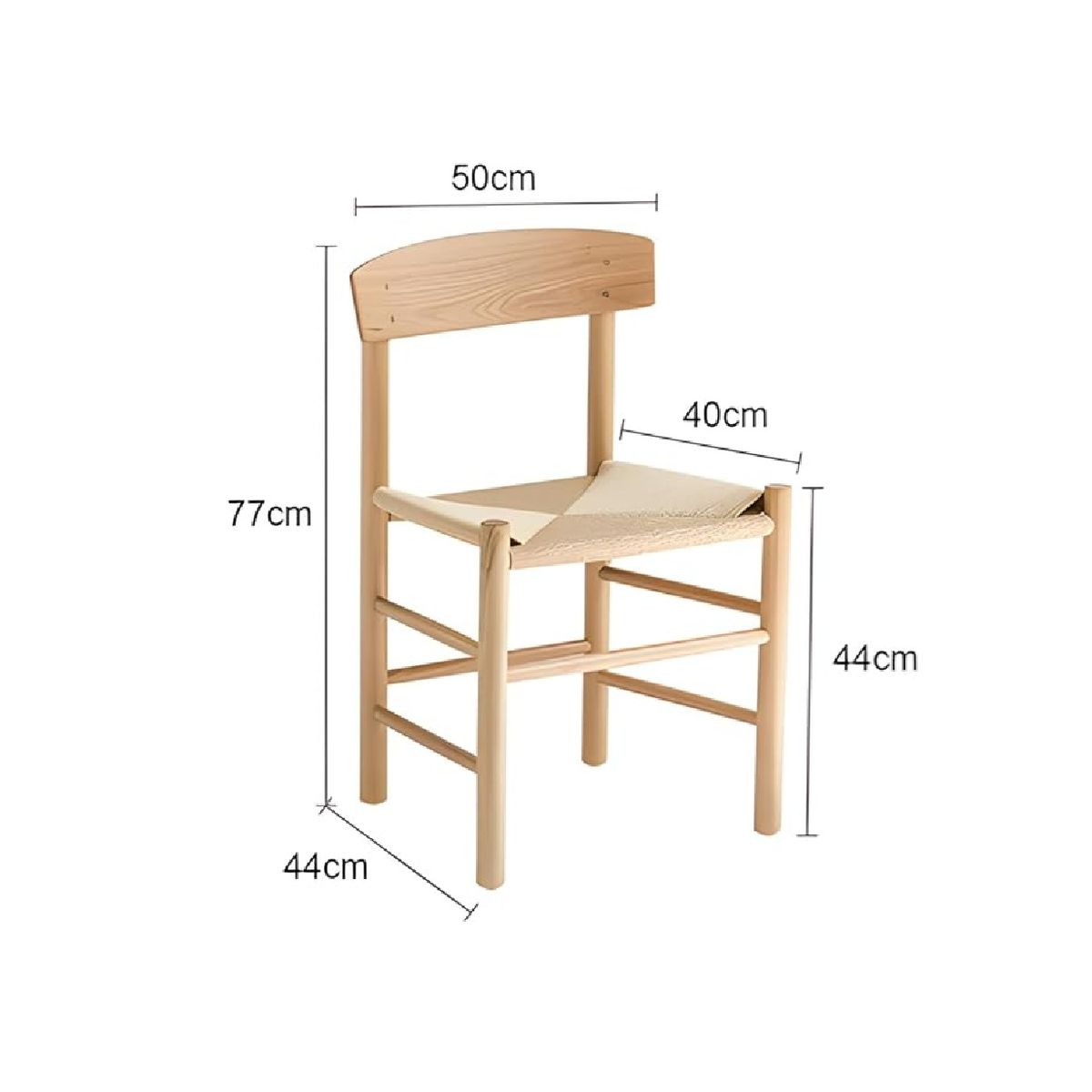 GENERICO - Pack 2 Sillas Comedor Madera Y Cuerda Mogensen Shaker LF9-14 Diseño