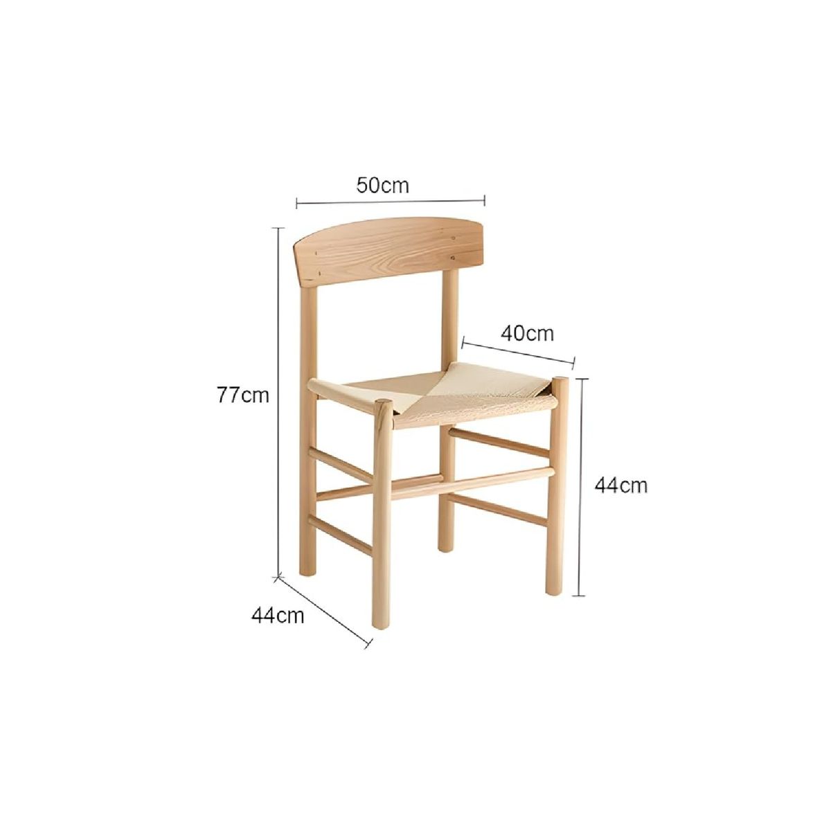 GENERICO - Pack 2 Sillas Comedor Madera Y Cuerda Mogensen Shaker LF9-14 Diseño