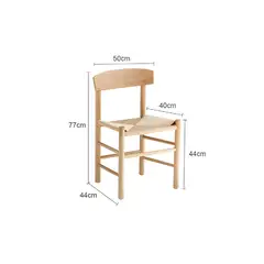 GENERICO - Pack 2 Sillas Comedor Madera Y Cuerda Mogensen Shaker LF9-14 Diseño