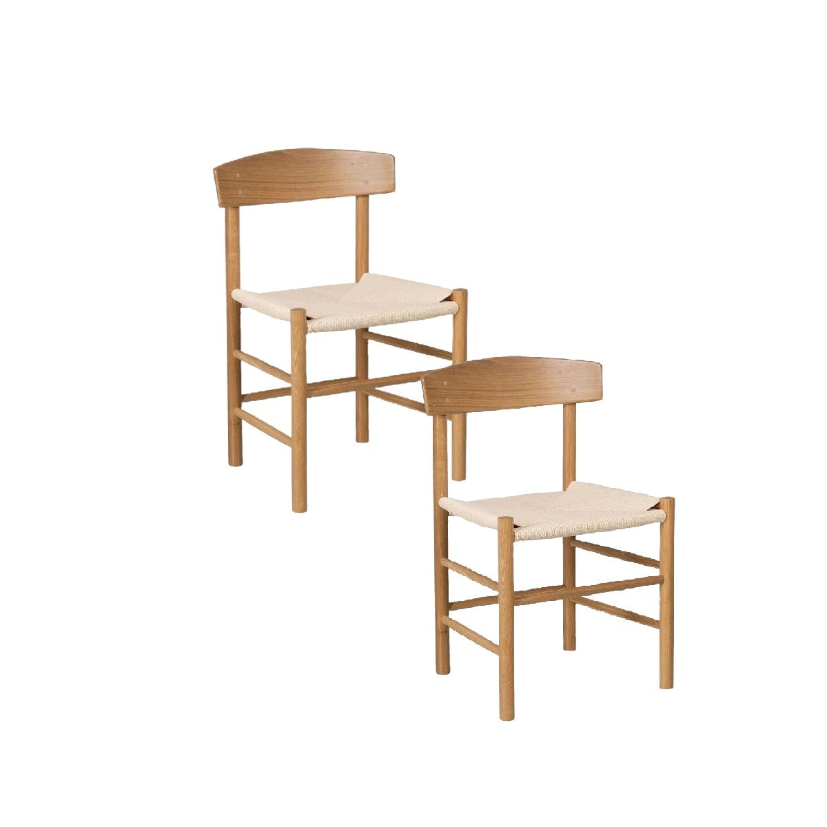 GENERICO - Pack De 2 Sillas Comedor Madera Con Asiento Cuerda LF9-14