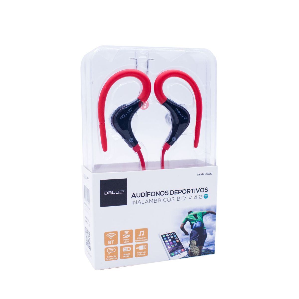 DBLUE - Audífonos Deportivos Bluetooth v42 Rojo - PS
