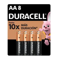 DURACELL - Pila AA 8 pilas batería doble A DURA más