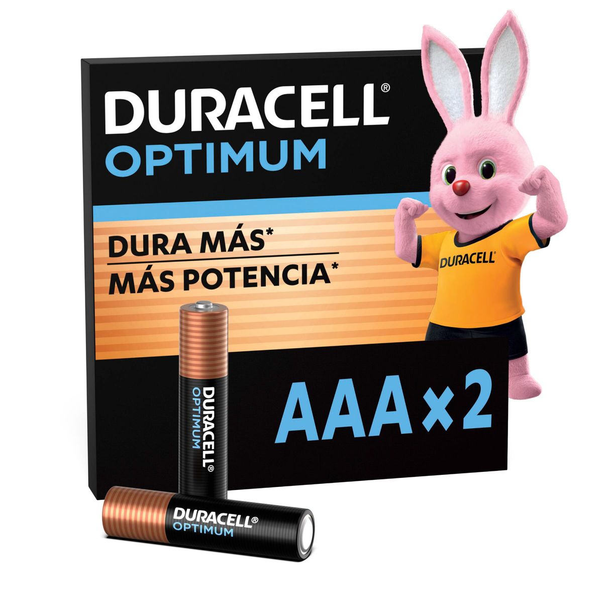 DURACELL - Pila Duracell Optimum AAA 2 pilas triple A más POTENCIA