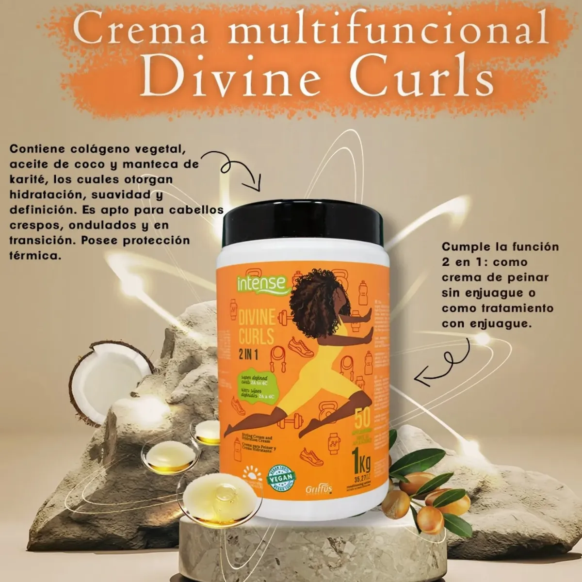 GRIFFUS - MASCARA DIVINE CURLS INTENSE 2EN1 DE 1KG GRIFFUS