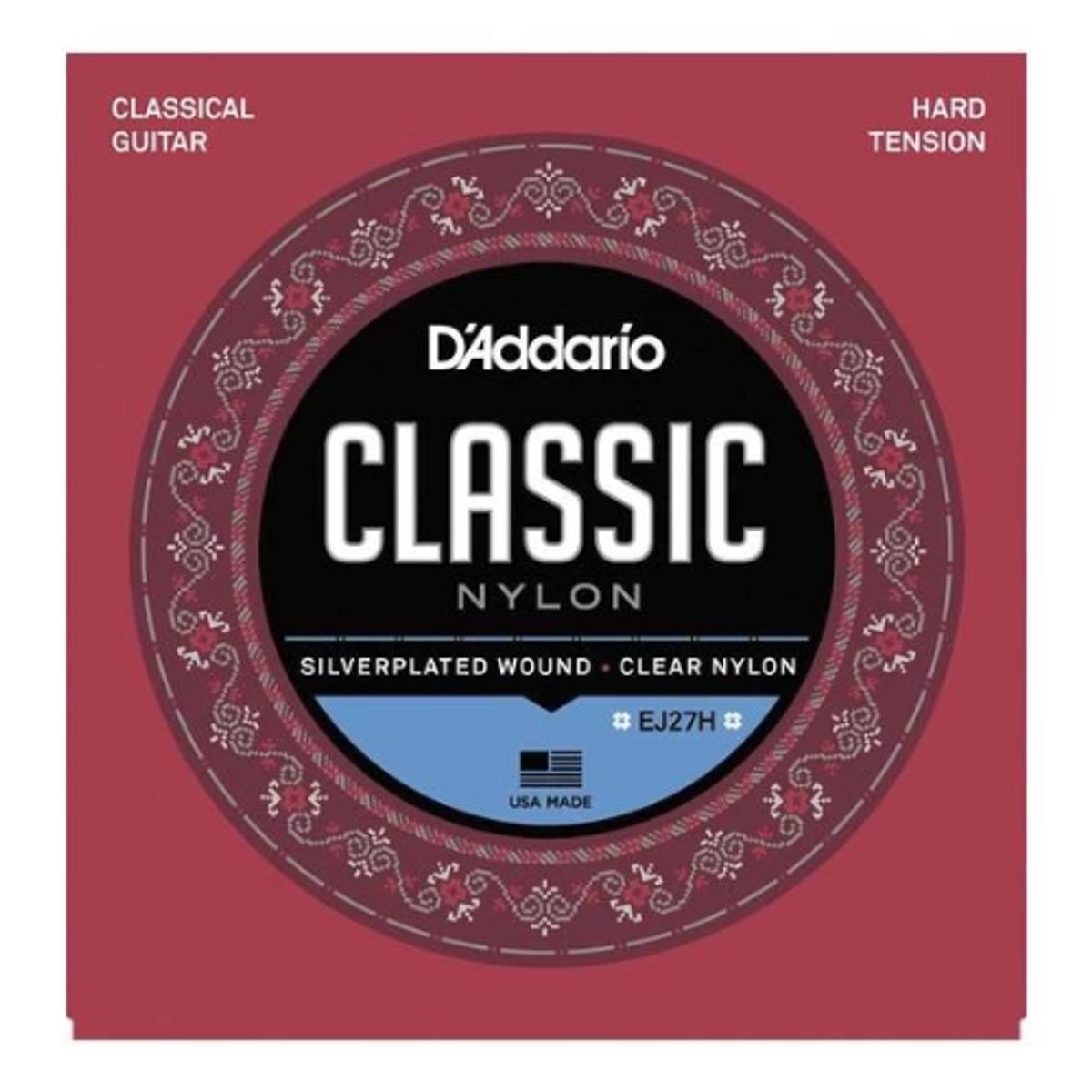 DADDARIO - Set de Cuerdas para Guitarra Clásica Daddario Nylon Alta Tensión EJ27H