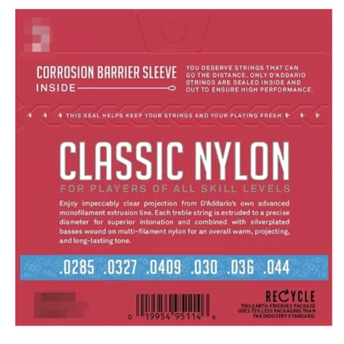 DADDARIO - Set de Cuerdas para Guitarra Clásica Daddario Nylon Alta Tensión EJ27H