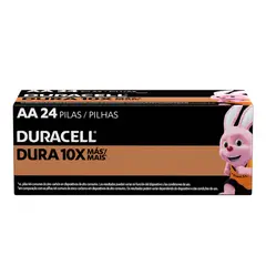 DURACELL - Pila AA Caja 24 pilas doble A DURA más