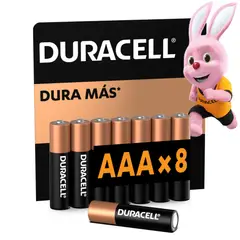 DURACELL - Pila AAA 8 pilas batería triple A DURA más