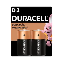 DURACELL - Pila Tipo D 2 pilas batería grande DURA más